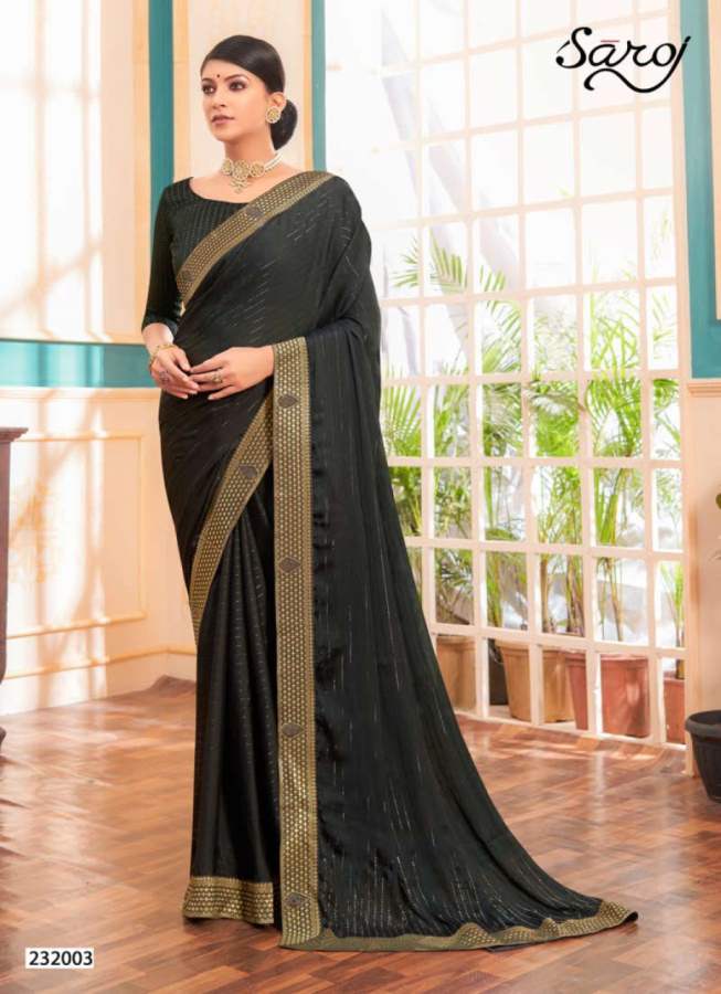 Saroj Prisha Designer Festive Wear Georgette Fancy Border Saree Collection